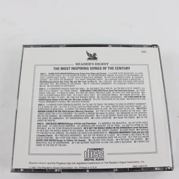 Reader's Digest The Most Inspiring Songs Of The Century 4 CD Set