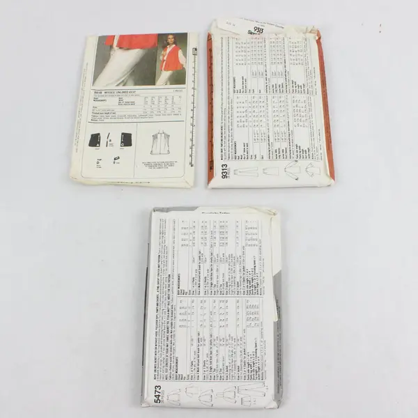 Lot of 3 Simplicity Sewing Patterns 8918 9313 5473 Misses Boys
