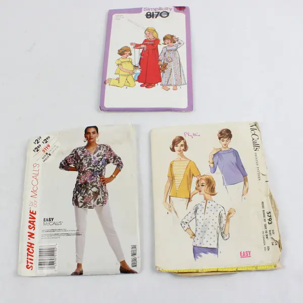 Lot of 3 Sewing Patterns Simplicity 8170 McCall's 5793 Stitch N Save 5119