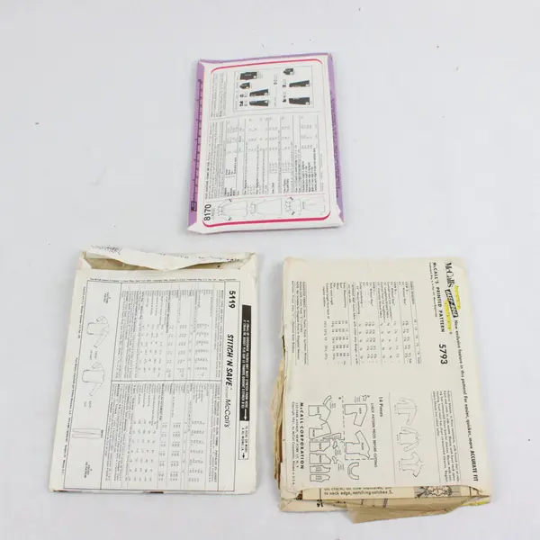 Lot of 3 Sewing Patterns Simplicity 8170 McCall's 5793 Stitch N Save 5119