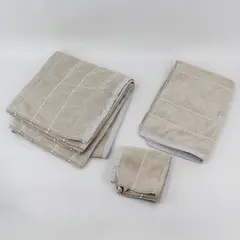 Set of 3 DKNY Beige Cotton Towels Bath Hand Washcloth