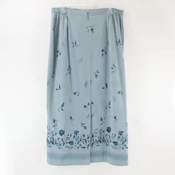 Vintage Norton McNaughton Powder Blue Floral Print Maxi Skirt Women's 12