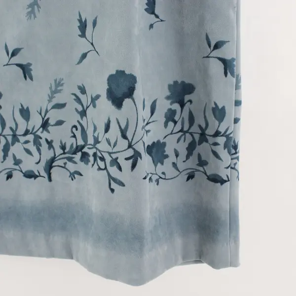 Vintage Norton McNaughton Powder Blue Floral Print Maxi Skirt Women's 12