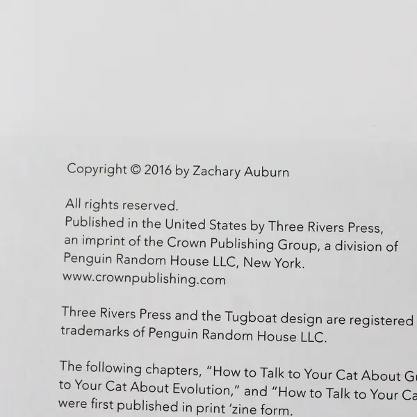 How to Talk to Your Cat about Gun Safety by Zachary Auburn 2016, Trade Paperback