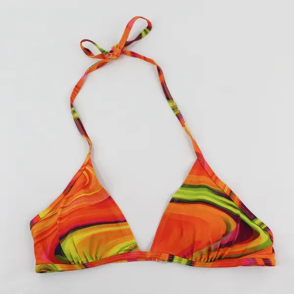 Joe Boxer Orange Pink and Green Swirl Bikini Set Women's Medium