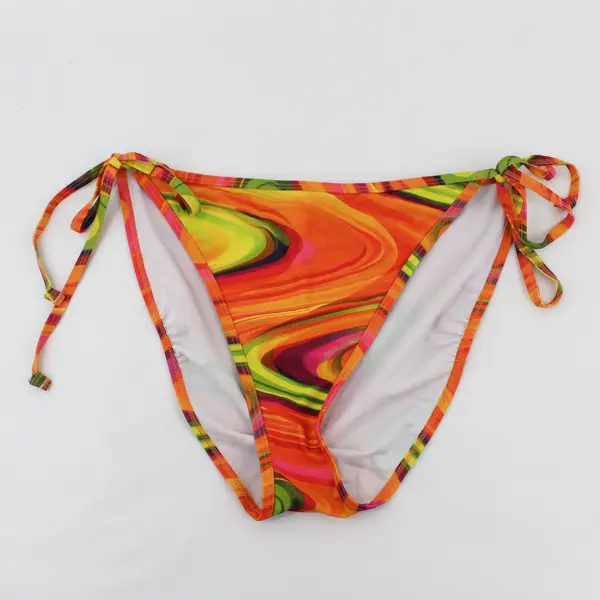 Joe Boxer Orange Pink and Green Swirl Bikini Set Women's Medium