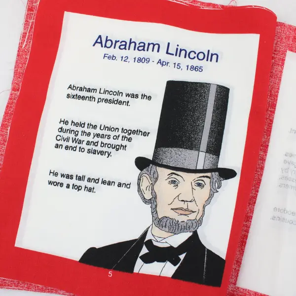 The American Presidents Fabric Book 16 "Pages" - Incomplete Fabric Cuts