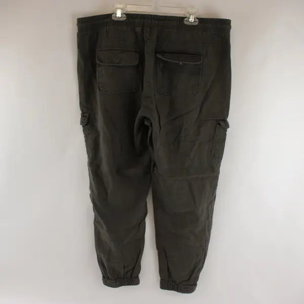 Caffé Marrakesh Women's Green Cargo Utility Pants Size L Drawstring Pockets