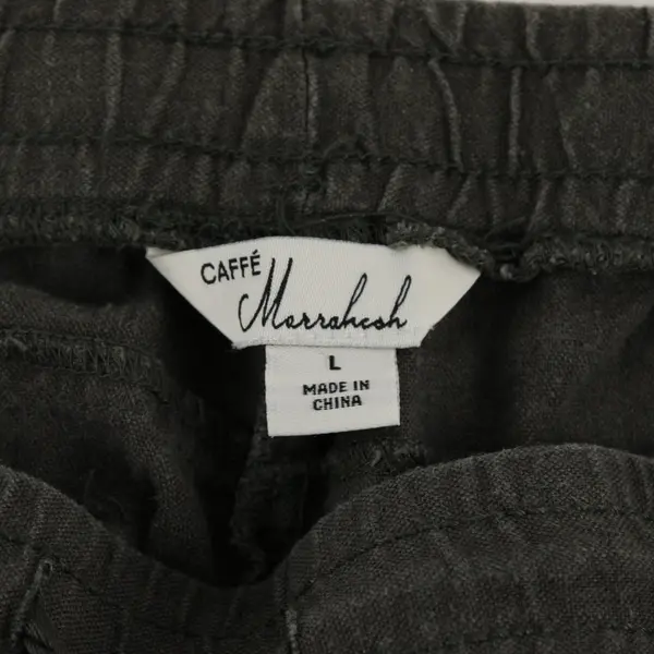 Caffé Marrakesh Women's Green Cargo Utility Pants Size L Drawstring Pockets