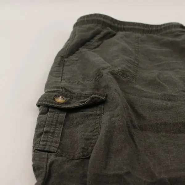Caffé Marrakesh Women's Green Cargo Utility Pants Size L Drawstring Pockets