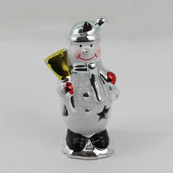 Color Changing Lighted Glass Penguin and Snowman Figurines