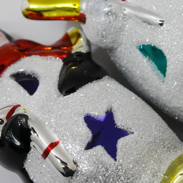 Color Changing Lighted Glass Penguin and Snowman Figurines