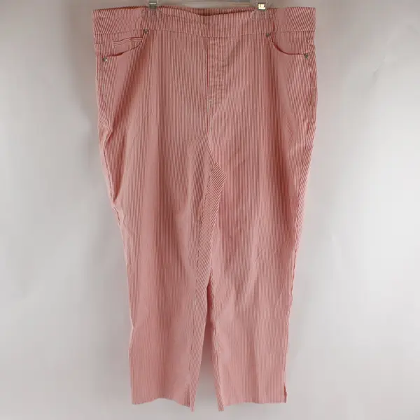 Mario Serrani Women's XL Red and White Pinstripe Stretch Pants