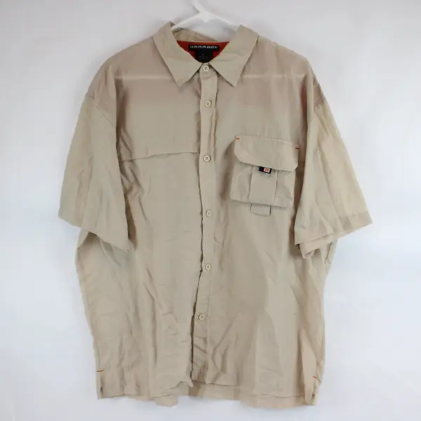 Barrage Beige Short-Sleeved Button-Up Men's XL