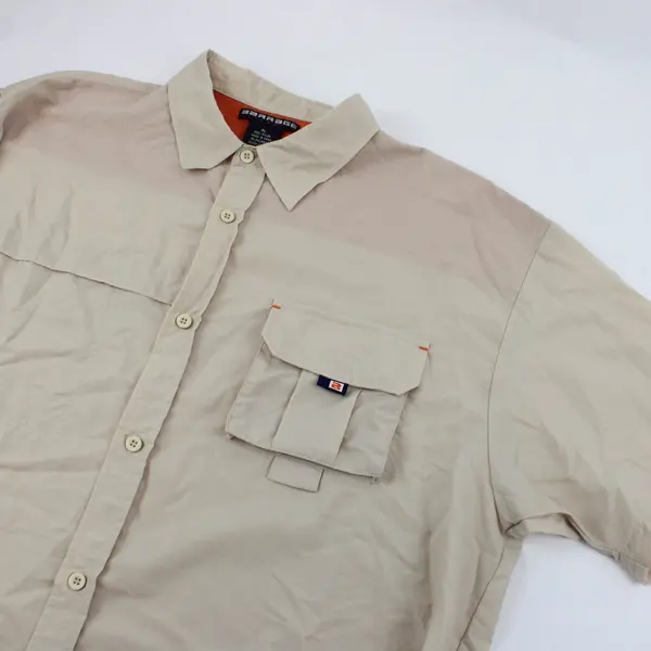 Barrage Beige Short-Sleeved Button-Up Men's XL