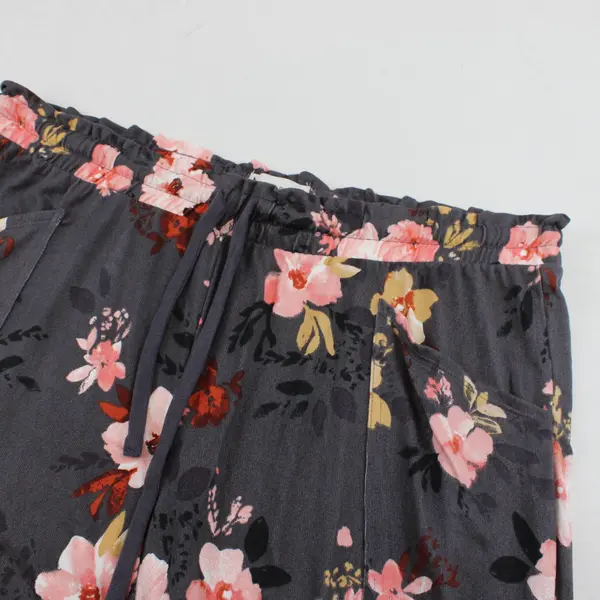 Koolaburra by Ugg Floral Pattern Gray Pajama Set Women's 1X