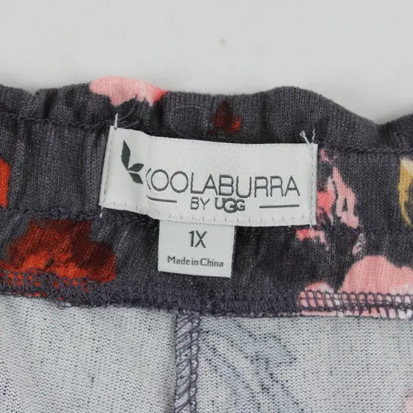 Koolaburra by Ugg Floral Pattern Gray Pajama Set Women's 1X