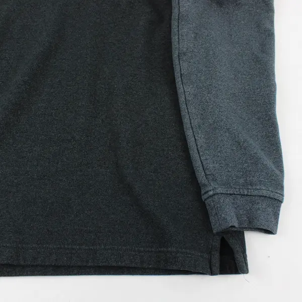 Vtg 90s Van Heusen Men's S Black/Gray Striped Long Sleeve Polo Shirt 