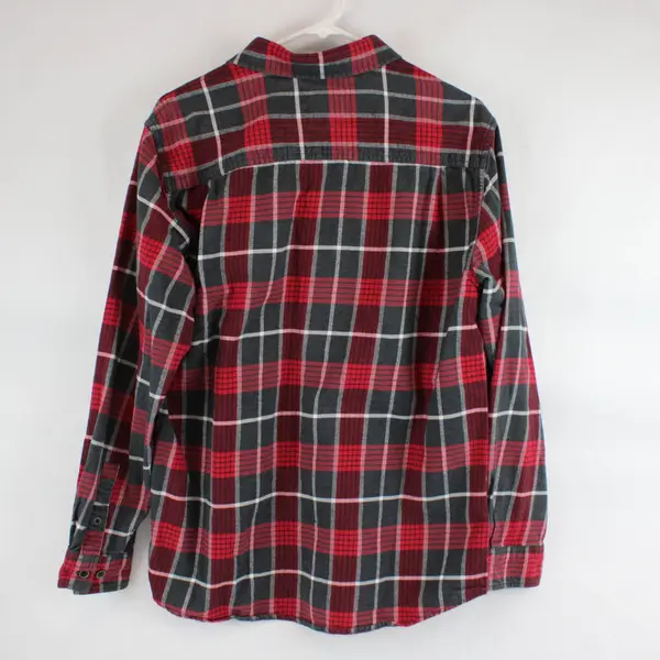 Original Weatherproof Vintage Men's M Red Plaid Button-Up Flannel Shirt