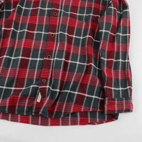 Original Weatherproof Vintage Men's M Red Plaid Button-Up Flannel Shirt