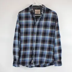 Original Weatherproof Vintage Men's M Blue Plaid Button-Up Flannel Shirt
