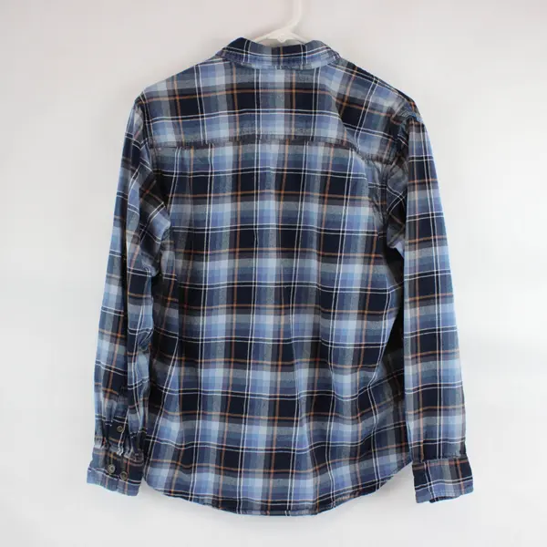 Original Weatherproof Vintage Men's M Blue Plaid Button-Up Flannel Shirt