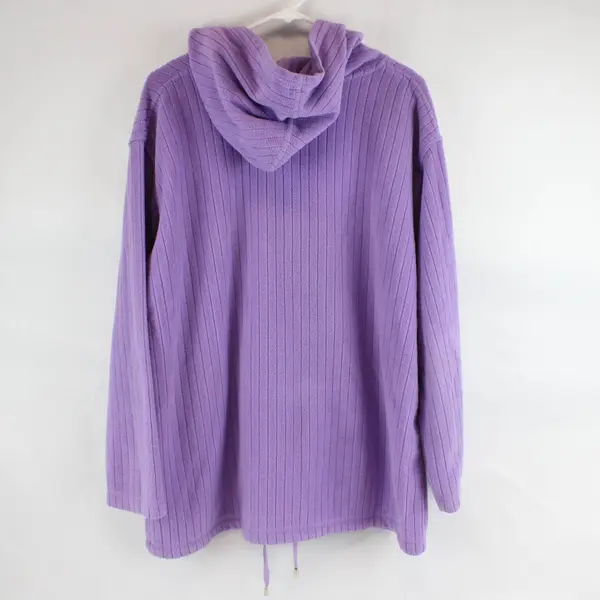 Vtg LA Blues Women's 18/20W Purple Fleece Full Zip Hooded Sweatshirt
