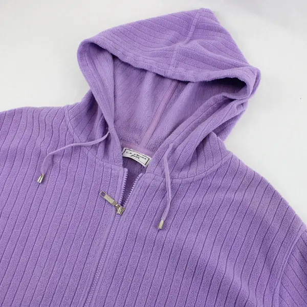 Vtg LA Blues Women's 18/20W Purple Fleece Full Zip Hooded Sweatshirt