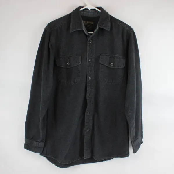 Grizzly Mountain Men's M Dark Gray Heavy Weight 100% Cotton Flannel Shirt