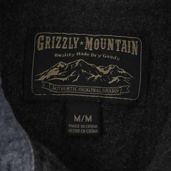 Grizzly Mountain Men's M Dark Gray Heavy Weight 100% Cotton Flannel Shirt