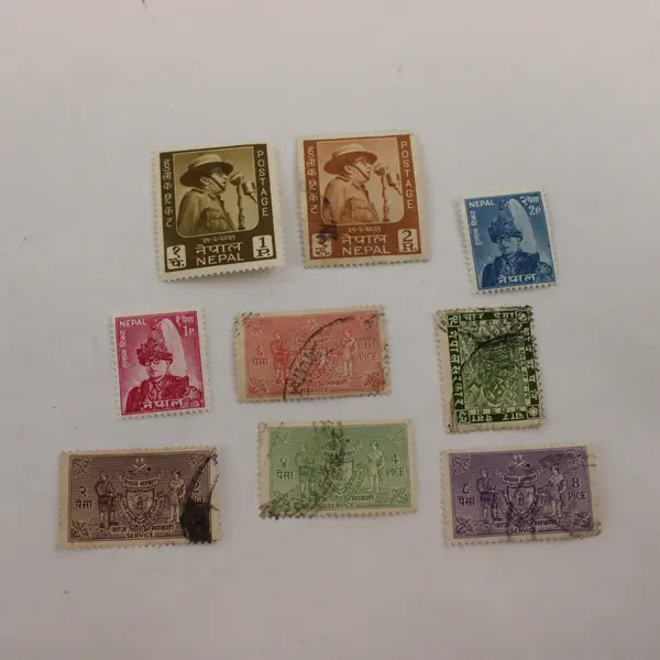 Lot Of 9 Nepal Stamps 1950s-1960s Used