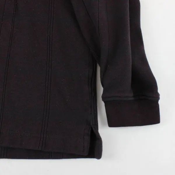 Vtg 90s Van Heusen Men's S Black/Red Striped Long Sleeve Polo Shirt