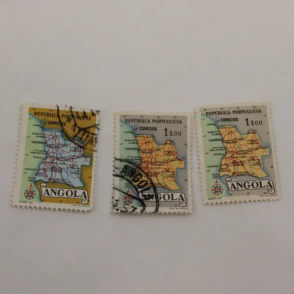 Lot Of 6 Angola 1955 Map Stamps Used Hinged