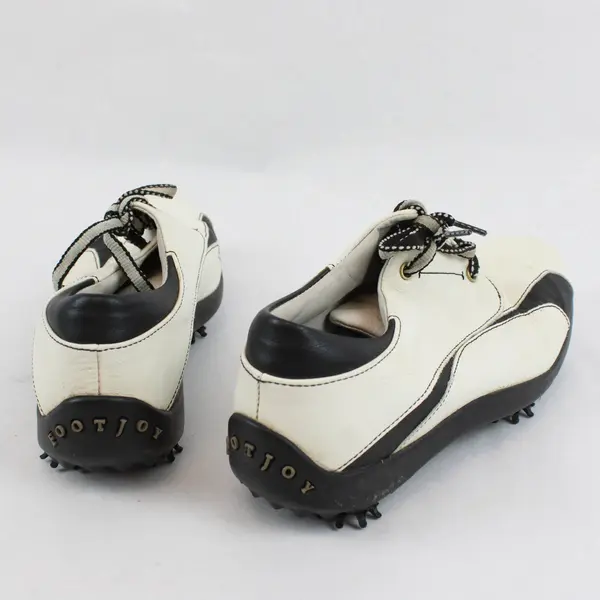 FootJoy LoPro Collection Women's 8M White/Black Leather Spiked Golf Shoes 