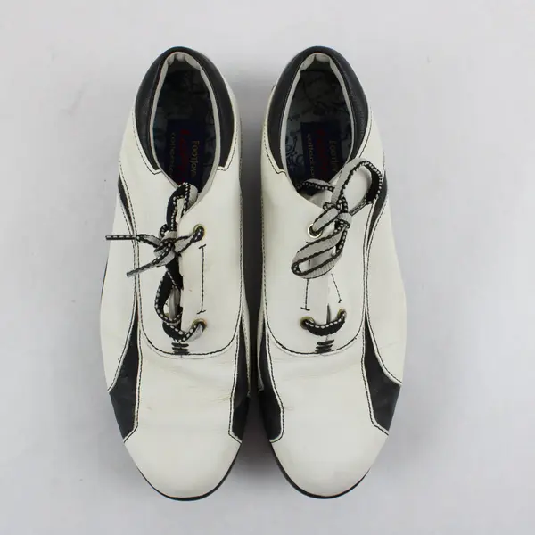 FootJoy LoPro Collection Women's 8M White/Black Leather Spiked Golf Shoes 