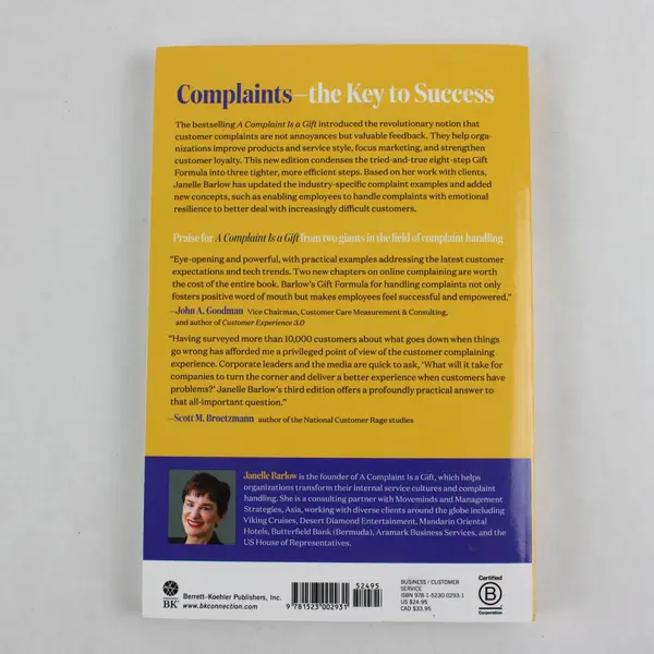 A Complaint Is a Gift How to Learn Janelle Barlow Revised 3rd Ed 2023 PB