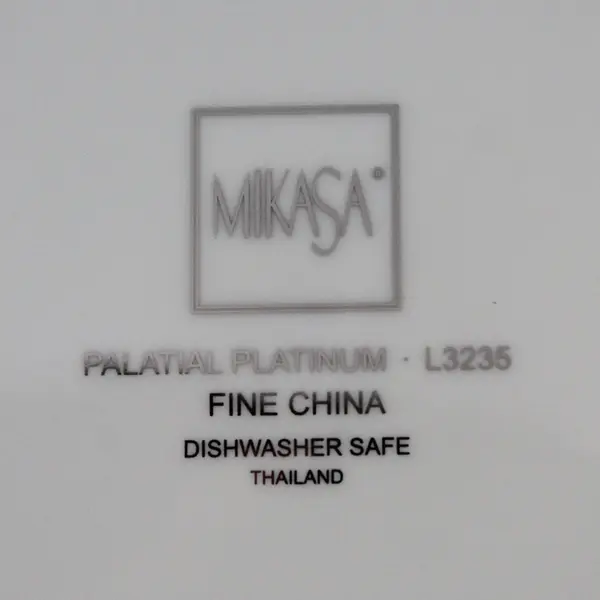Lot of 3 Mikasa Palatial Platinum 8.25" Wide Rimmed Fine China Soup Bowls