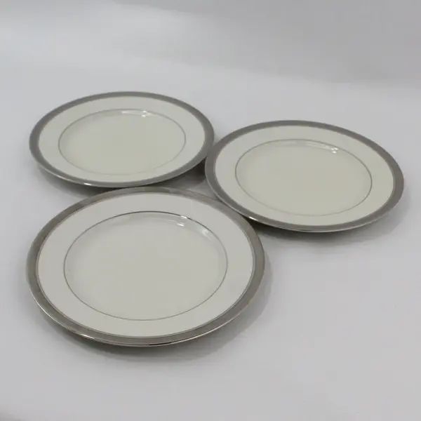 Set of 3 Mikasa Palatial Platinum 8.25" Salad Plates