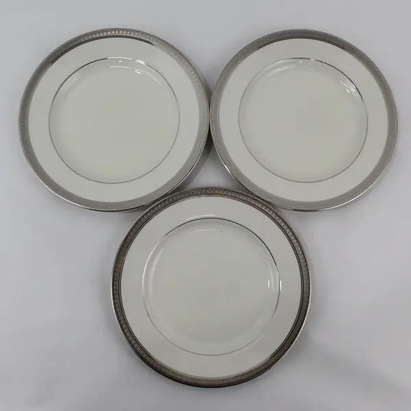 Set of 3 Mikasa Palatial Platinum 8.25" Salad Plates