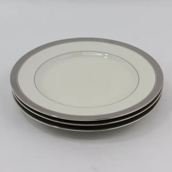 Set of 3 Mikasa Palatial Platinum 8.25" Salad Plates