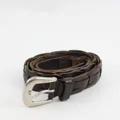 Men's Genuine Leather Braided Weave Belt 34/85 Brown Unbranded