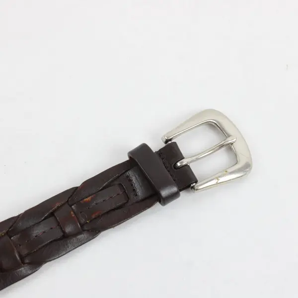 Men's Genuine Leather Braided Weave Belt 34/85 Brown Unbranded