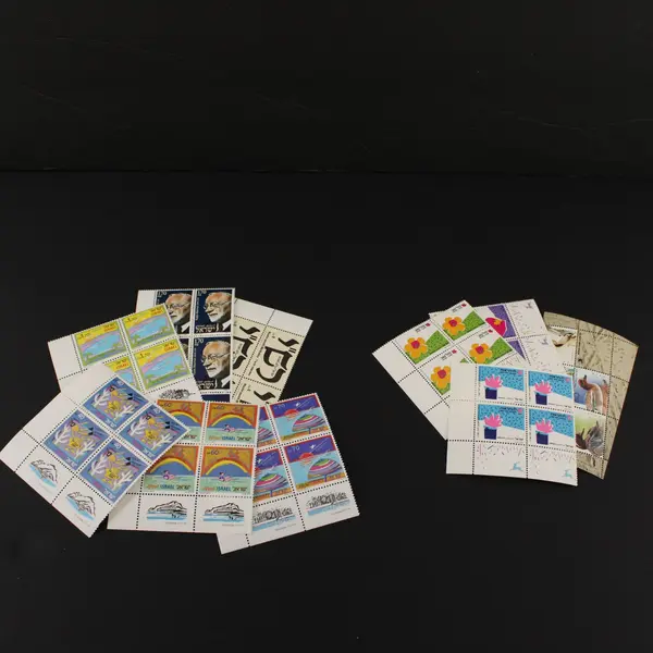 Lot Of 10 Israel Commemorative Stamp Blocks (40 Stamps Total) 1989 MNH