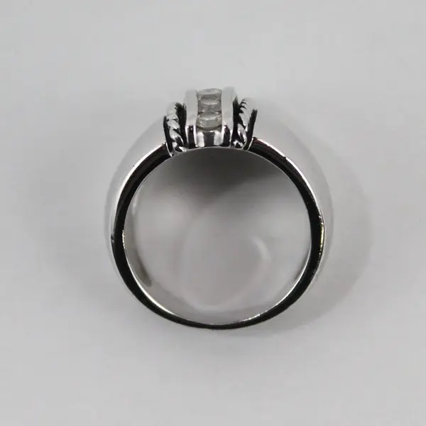 EDCO Silver-Tone Ring 6 Cubic Zirconia Size 4.75