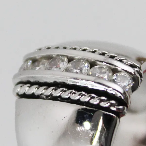 EDCO Silver-Tone Ring 6 Cubic Zirconia Size 4.75