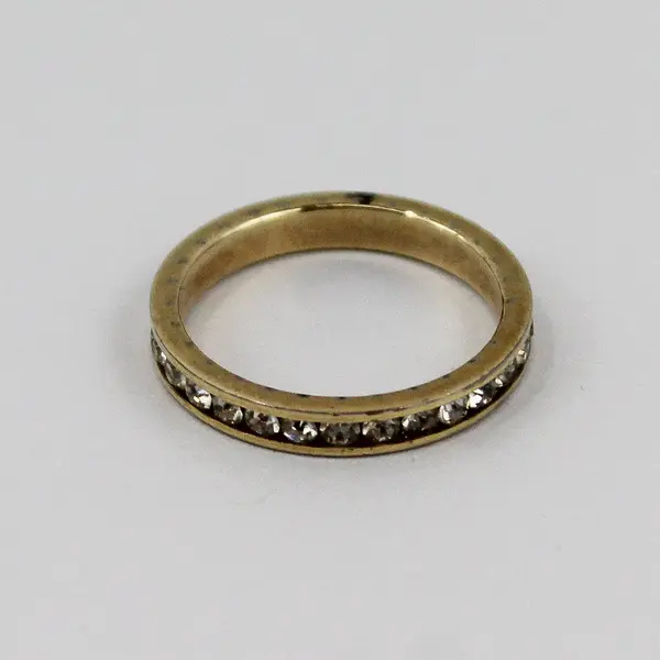 Gold-Tone Cubic Zirconia Eternity Band Size 6