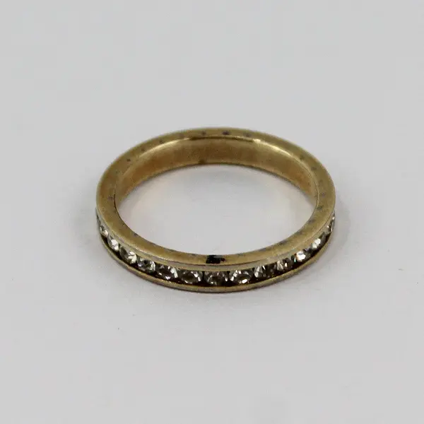 Gold-Tone Cubic Zirconia Eternity Band Size 6