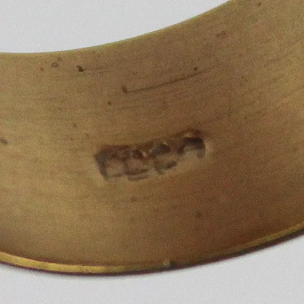 Artisan Made Satin  Gold Tone Women's Band Ring With 7 Zirconia Size 5.5