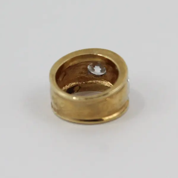 J.A. Gold Tone Women's Zirconia Cocktail Ring Size 5