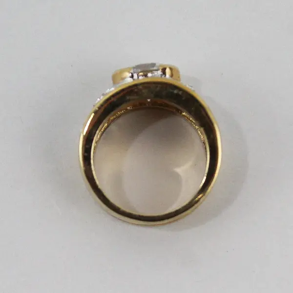 J.A. Gold Tone Women's Zirconia Cocktail Ring Size 5